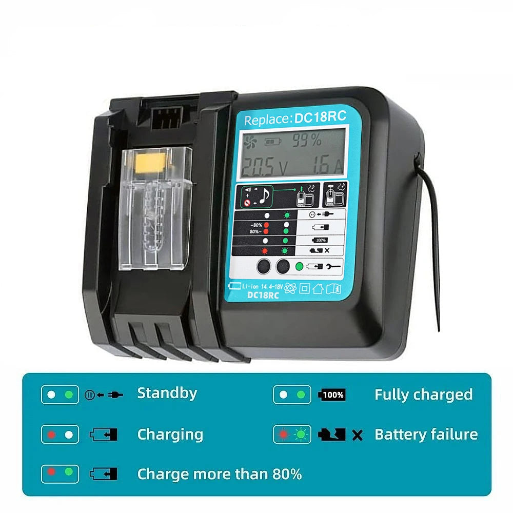 DC18RC For Makita 18V Drill Battery Charger 3A Li-ion Charger for Makita 14.4V 18V LXT BL1815 BL1860 BL1430 BL1450