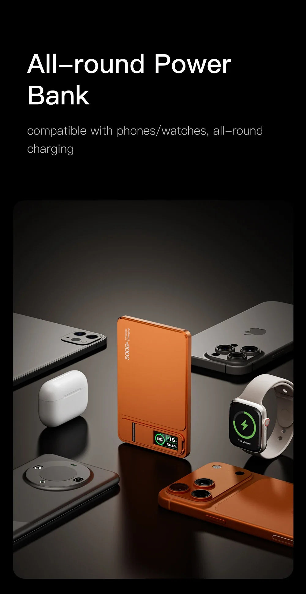 10000mAh Magnetic Power Bank for Magsafe,20W Slim Portable Wireless Charging External Battery for iPhone 17 16 15 14 13 Pro Max