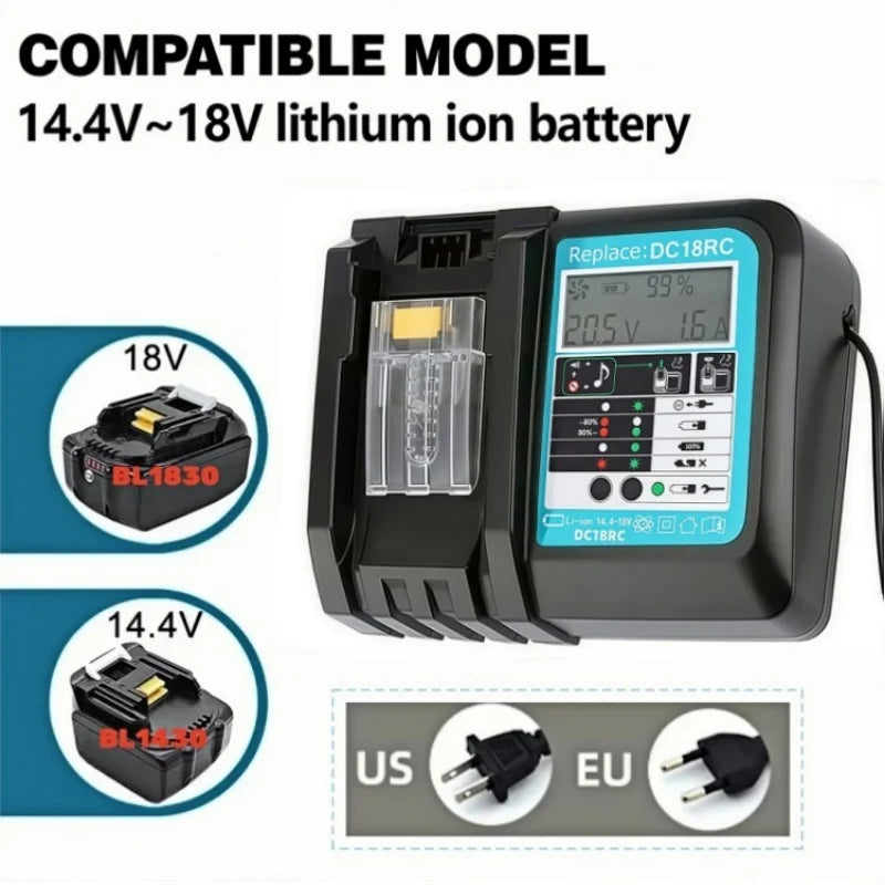 DC18RC For Makita 18V Drill Battery Charger 3A Li-ion Charger for Makita 14.4V 18V LXT BL1815 BL1860 BL1430 BL1450