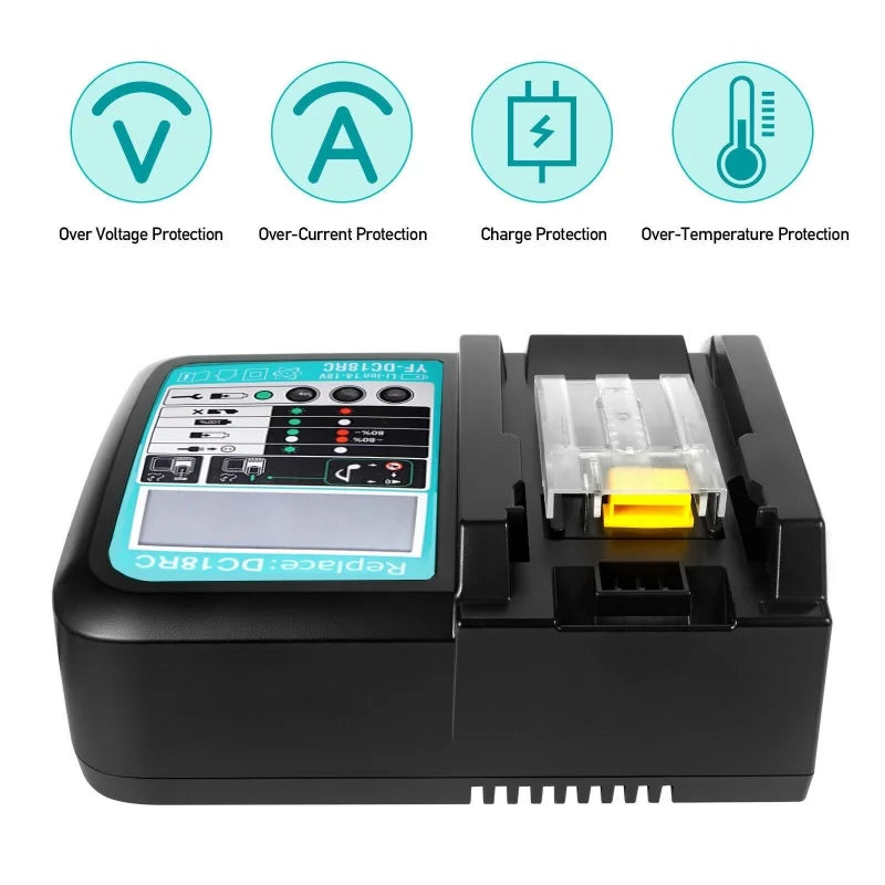 DC18RC For Makita 18V Drill Battery Charger 3A Li-ion Charger for Makita 14.4V 18V LXT BL1815 BL1860 BL1430 BL1450
