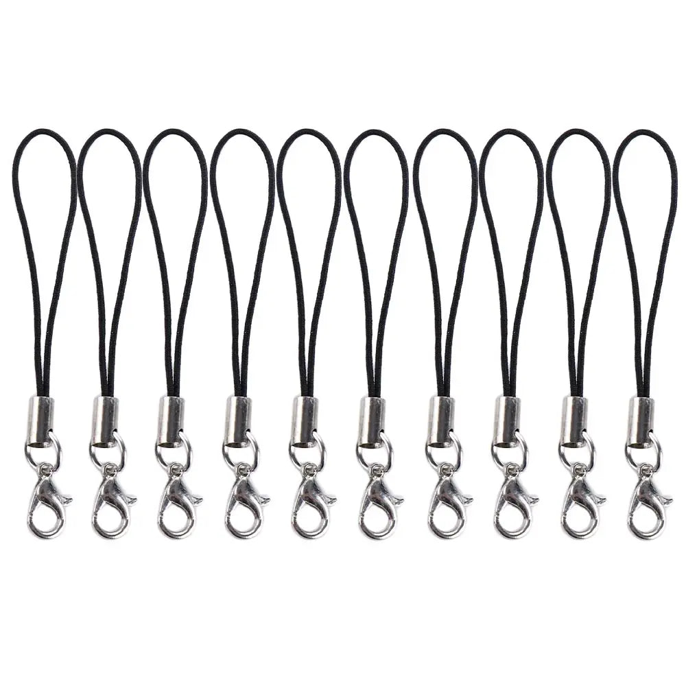 10Pcs Phone Hanger Clips Key Holder Bag Key Ring DYM Phone Lanyard String Phone Lanyard Lobster Clasp Rope Lanyard Lariat Cords